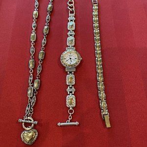 Brighton NANTUCKET Watch, Gold/Silver Necklace and Bracelet